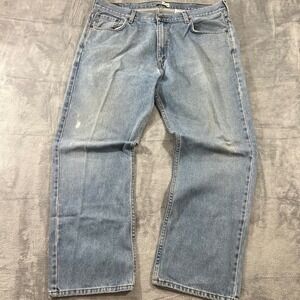Signature by Levi Strauss & Co Mens Straight Leg Light Wash Blue Jeans 38x30